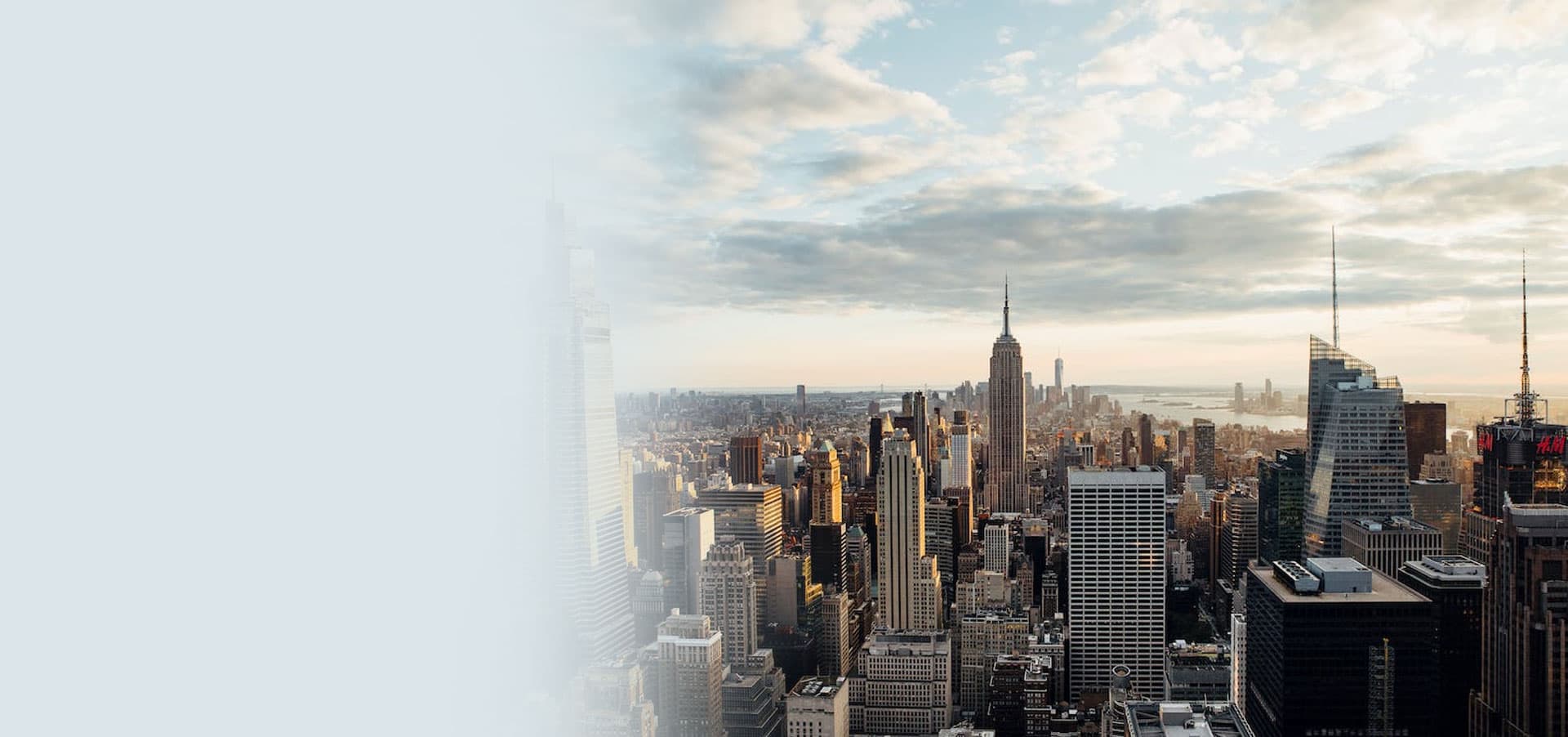 Aerial view of a city skyline